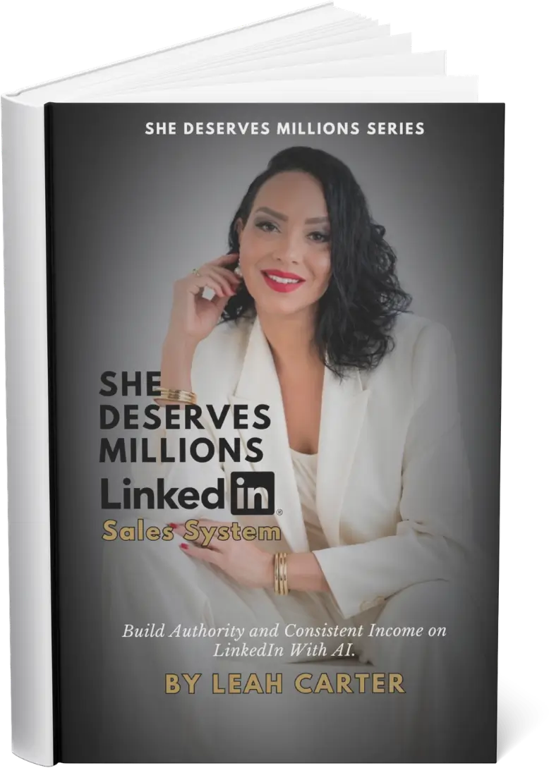 Leah Carter sharing a LinkedIn sales system digital book for women entrepreneurs.